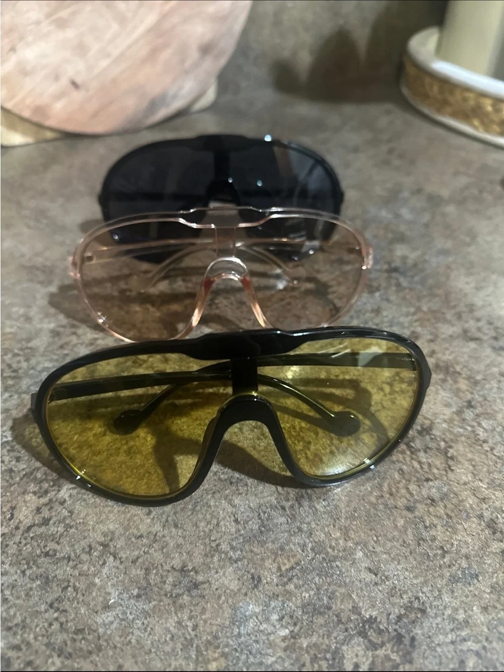 New Oversized Aviator Sunglasses - Black, Champagne, Yellow